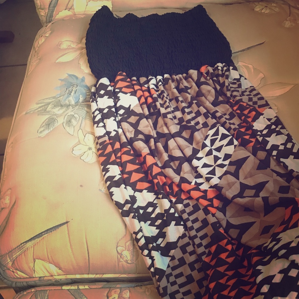 Black/brown tube style dress